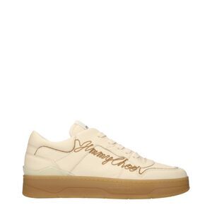 Jimmy Choo Beige Leather Low Top Men's Sneakers